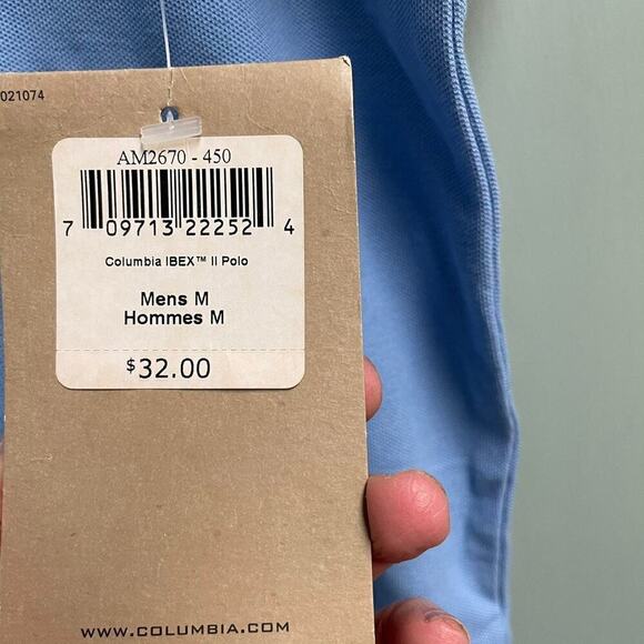 Columbia Men's Light Blue Short Sleeve Polo Shirt Size Medium NEW NWT - Picture 3 of 3